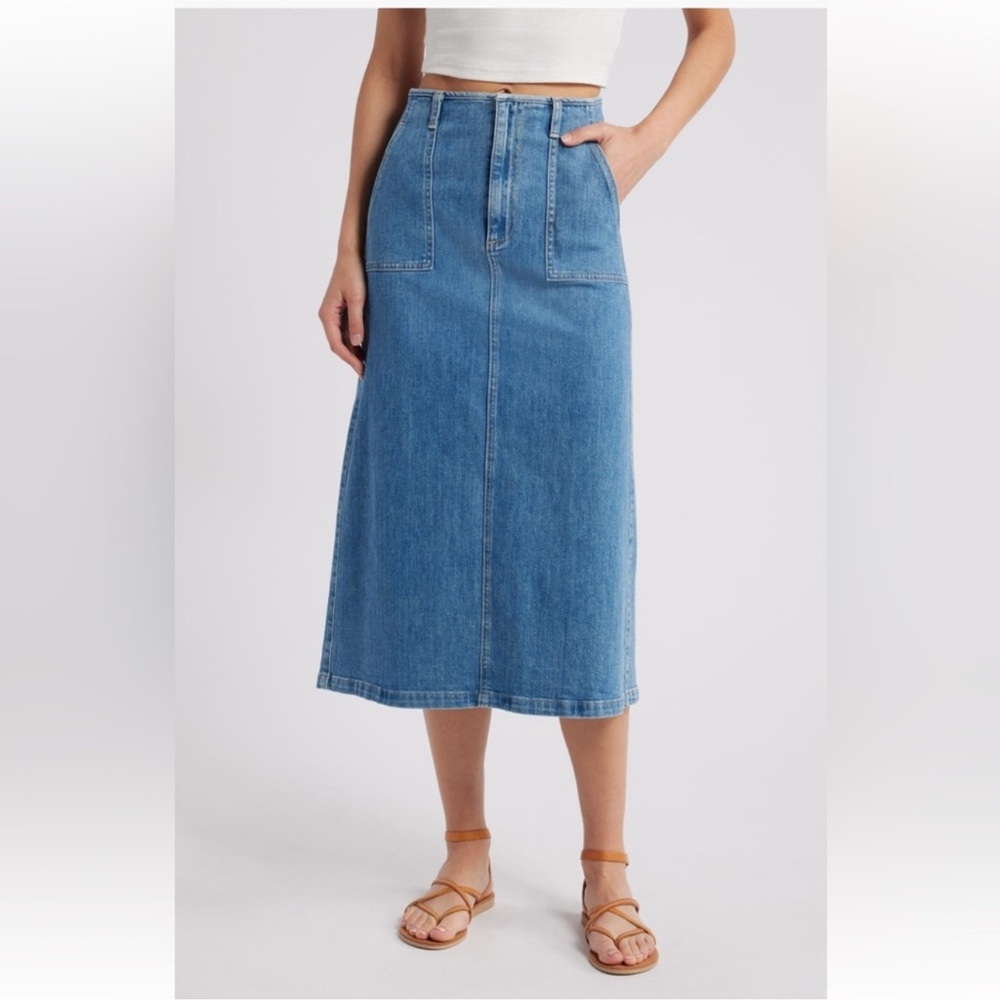 Le Jean Denim Midi Skirt
